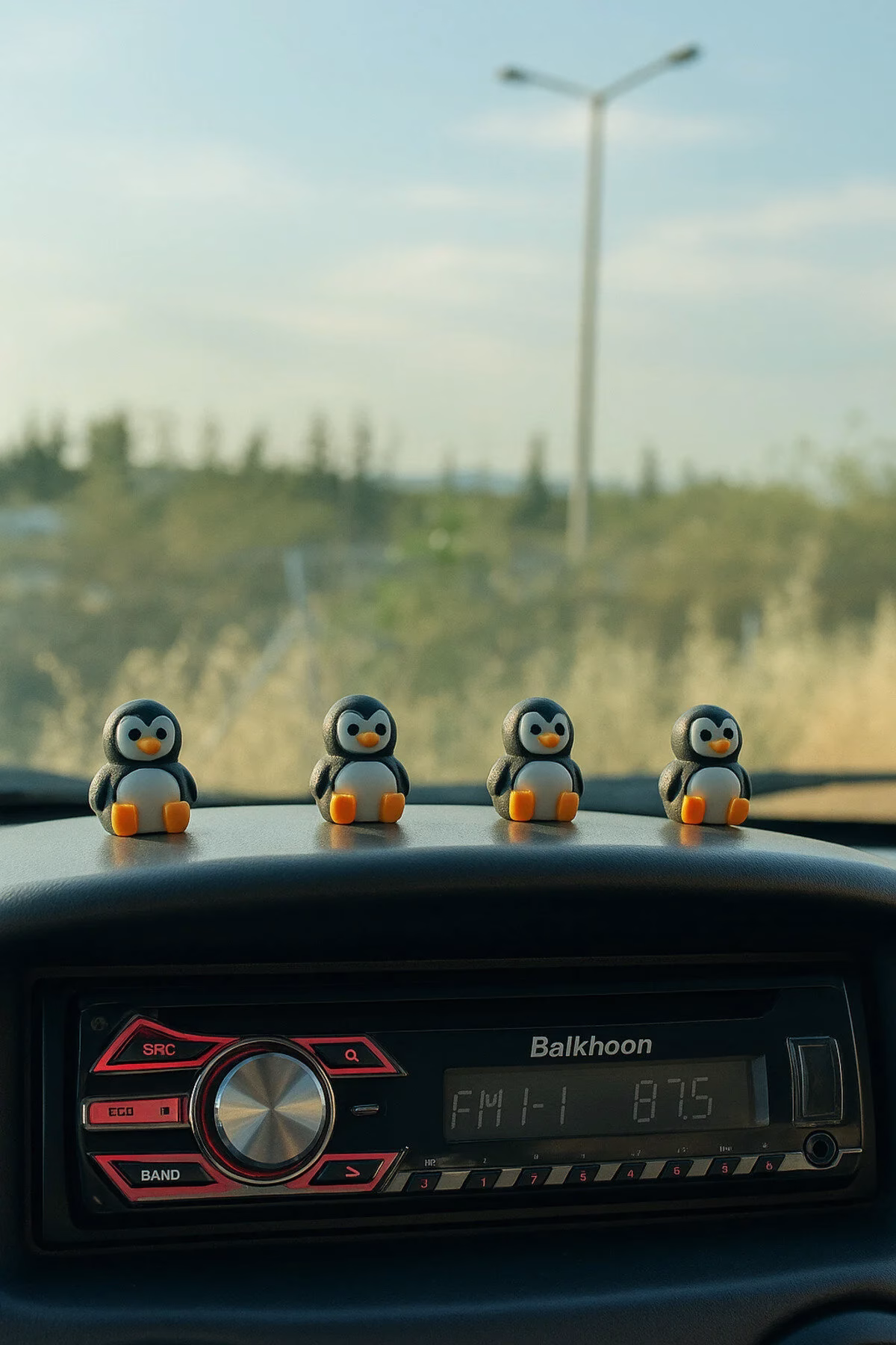 4'lü Mini Penguen Set Araba Süsü Dikiz Aynası Süsü Oto Aksesuar Hediyelik Eşya