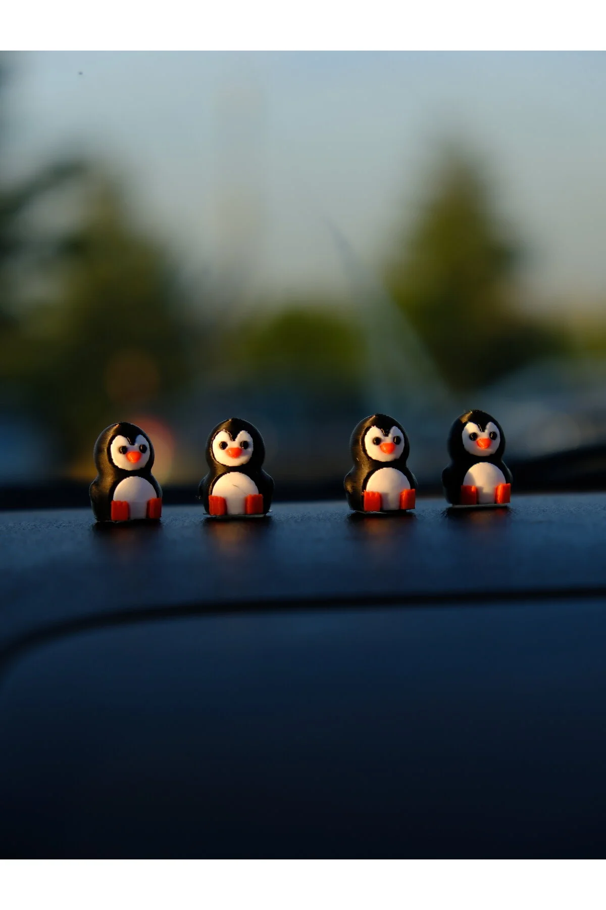 4'lü Mini Penguen Set Araba Süsü Dikiz Aynası Süsü Oto Aksesuar Hediyelik Eşya - Görsel 4